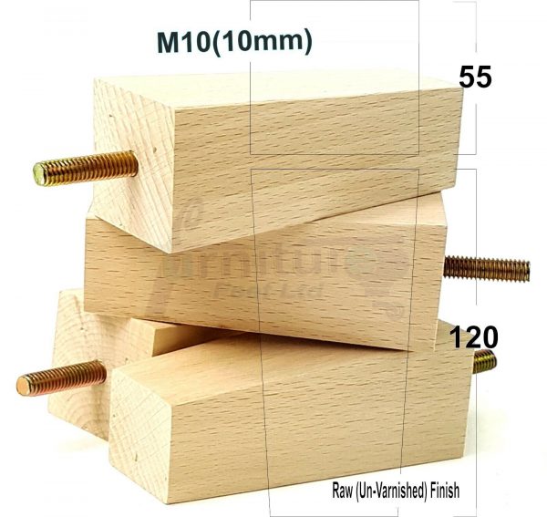 4x REPLACEMENT WOOD FURNITURE SOFA LEGS M10(10mm) CHAIR - SETTEE FEET 120mm HIGH - Image 27