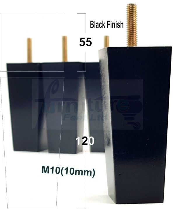 4x REPLACEMENT WOOD FURNITURE SOFA LEGS M10(10mm) CHAIR - SETTEE FEET 120mm HIGH - Image 14