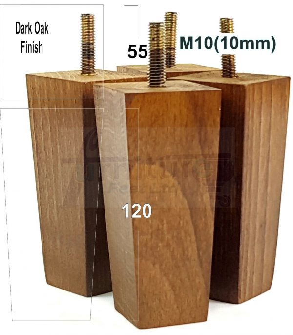 4x REPLACEMENT WOOD FURNITURE SOFA LEGS M10(10mm) CHAIR - SETTEE FEET 120mm HIGH - Image 16