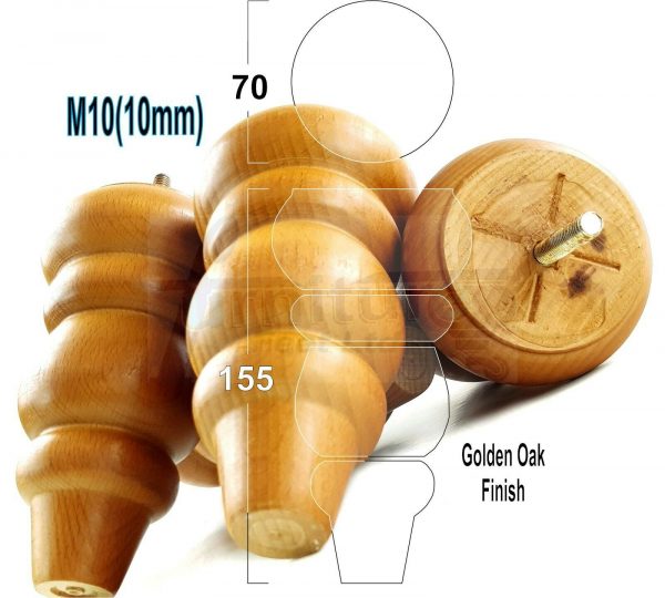 4x REPLACEMENT WOOD FURNITURE SOFA LEGS M10(10mm) CHAIR - SETTEE FEET 155mm HIGH - Image 18