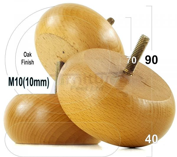4x REPLACEMENT WOOD FURNITURE SOFA LEGS M10(10mm) CHAIR - SETTEE FEET 40mm HIGH - Image 23