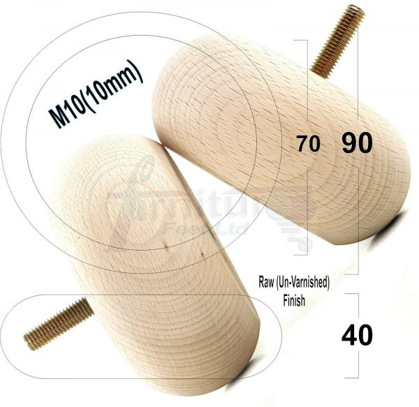 4x REPLACEMENT WOOD FURNITURE SOFA LEGS M10(10mm) CHAIR - SETTEE FEET 40mm HIGH - Image 27