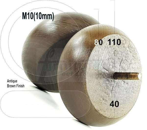 4x REPLACEMENT WOOD FURNITURE SOFA LEGS M10(10mm) CHAIR - SETTEE FEET 40mm HIGH - Image 13