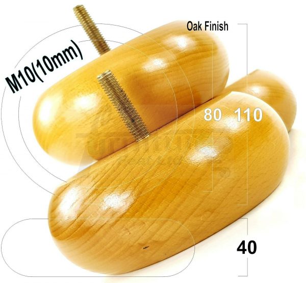 4x REPLACEMENT WOOD FURNITURE SOFA LEGS M10(10mm) CHAIR - SETTEE FEET 40mm HIGH - Image 24