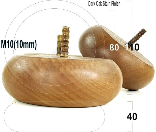 4x REPLACEMENT WOOD FURNITURE SOFA LEGS M10(10mm) CHAIR - SETTEE FEET 40mm HIGH - Image 26