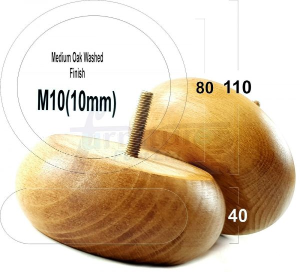 4x REPLACEMENT WOOD FURNITURE SOFA LEGS M10(10mm) CHAIR - SETTEE FEET 40mm HIGH - Image 22