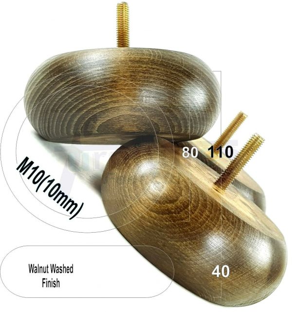 4x REPLACEMENT WOOD FURNITURE SOFA LEGS M10(10mm) CHAIR - SETTEE FEET 40mm HIGH - Image 18