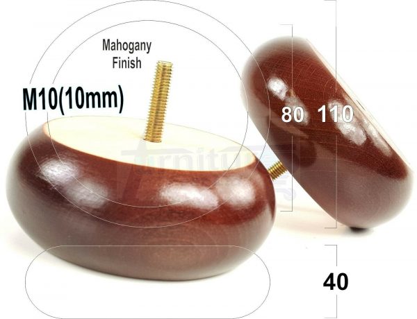 4x REPLACEMENT WOOD FURNITURE SOFA LEGS M10(10mm) CHAIR - SETTEE FEET 40mm HIGH - Image 20