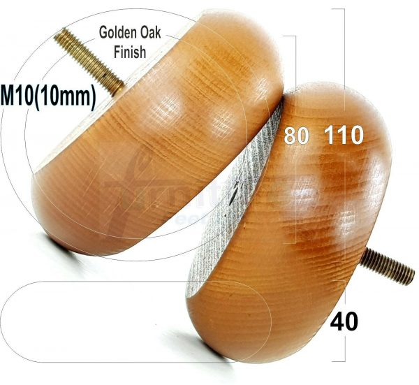 4x REPLACEMENT WOOD FURNITURE SOFA LEGS M10(10mm) CHAIR - SETTEE FEET 40mm HIGH - Image 19