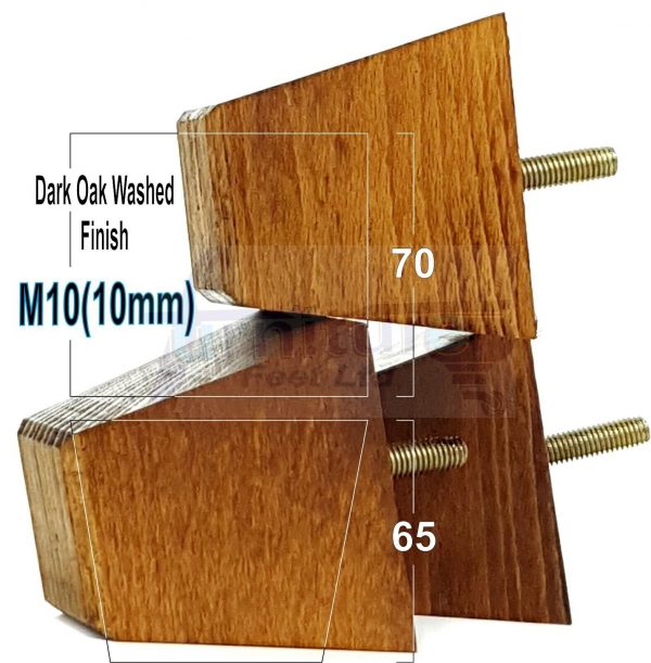 4x REPLACEMENT WOOD FURNITURE SOFA LEGS M10(10mm) CHAIR - SETTEE FEET 65mm HIGH - Image 17