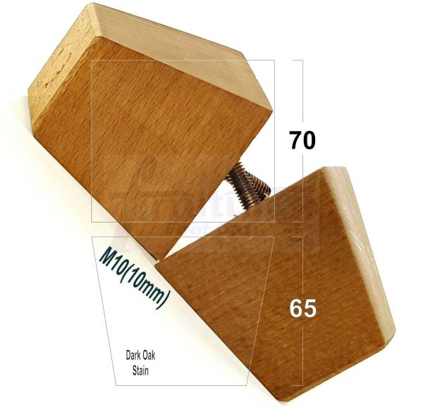 4x REPLACEMENT WOOD FURNITURE SOFA LEGS M10(10mm) CHAIR - SETTEE FEET 65mm HIGH - Image 25