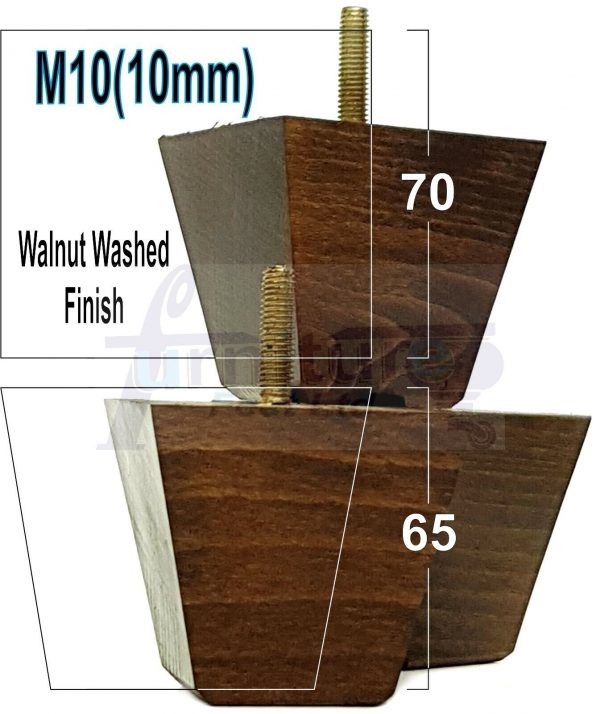 4x REPLACEMENT WOOD FURNITURE SOFA LEGS M10(10mm) CHAIR - SETTEE FEET 65mm HIGH - Image 18