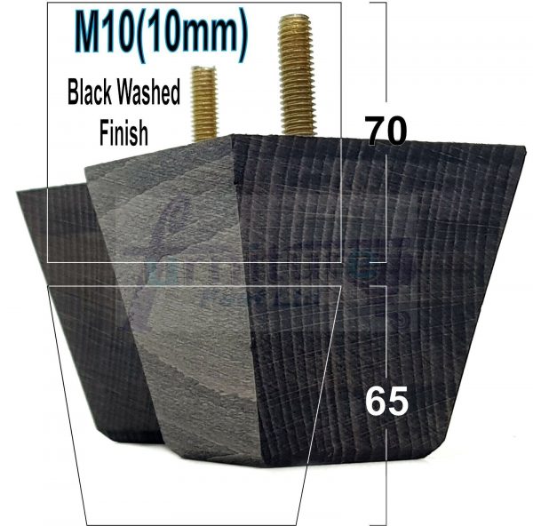 4x REPLACEMENT WOOD FURNITURE SOFA LEGS M10(10mm) CHAIR - SETTEE FEET 65mm HIGH - Image 15
