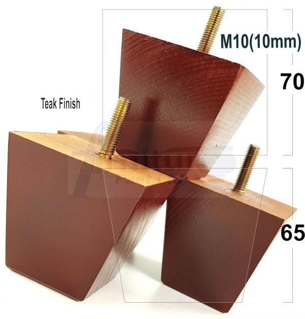 4x REPLACEMENT WOOD FURNITURE SOFA LEGS M10(10mm) CHAIR - SETTEE FEET 65mm HIGH - Image 28