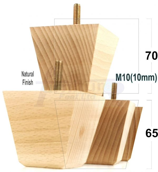 4x REPLACEMENT WOOD FURNITURE SOFA LEGS M10(10mm) CHAIR - SETTEE FEET 65mm HIGH - Image 23