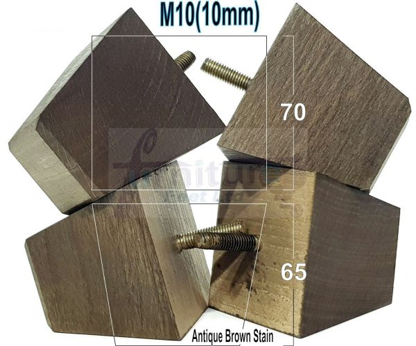 4x REPLACEMENT WOOD FURNITURE SOFA LEGS M10(10mm) CHAIR - SETTEE FEET 65mm HIGH - Image 13