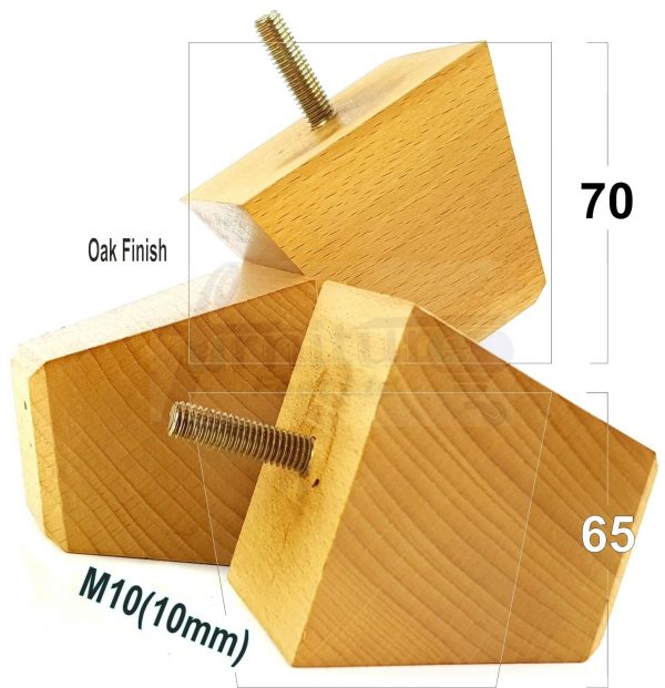 4x REPLACEMENT WOOD FURNITURE SOFA LEGS M10(10mm) CHAIR - SETTEE FEET 65mm HIGH - Image 24