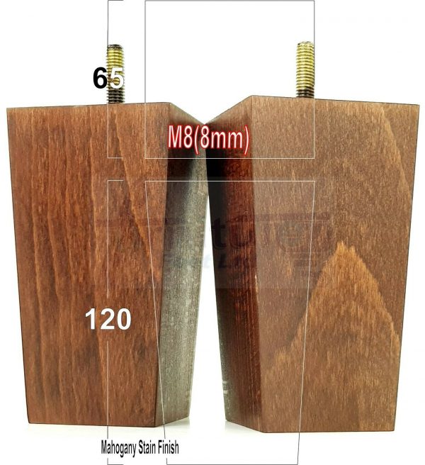 4x REPLACEMENT WOOD FURNITURE SOFA LEGS M8(8mm) CHAIR - SETTEE FEET 120mm HIGH - Image 20