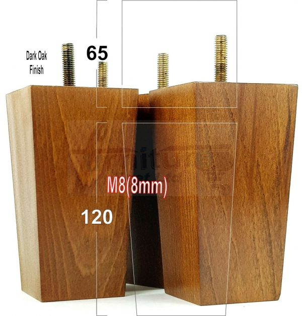 4x REPLACEMENT WOOD FURNITURE SOFA LEGS M8(8mm) CHAIR - SETTEE FEET 120mm HIGH - Image 15