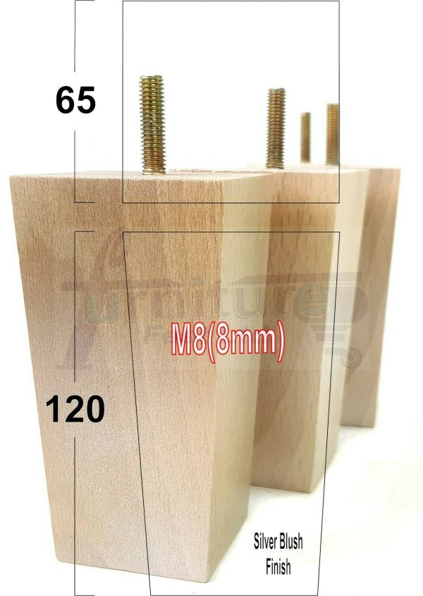 4x REPLACEMENT WOOD FURNITURE SOFA LEGS M8(8mm) CHAIR - SETTEE FEET 120mm HIGH - Image 14