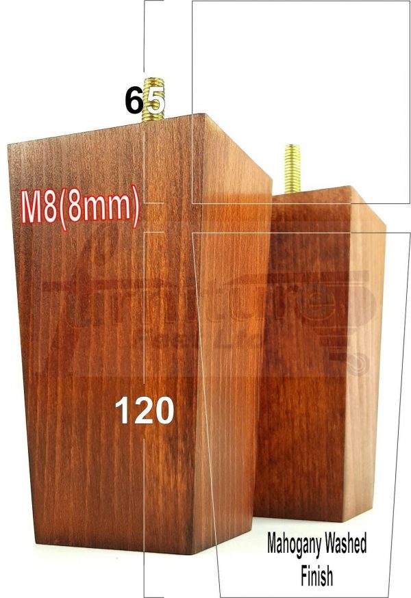 4x REPLACEMENT WOOD FURNITURE SOFA LEGS M8(8mm) CHAIR - SETTEE FEET 120mm HIGH - Image 21