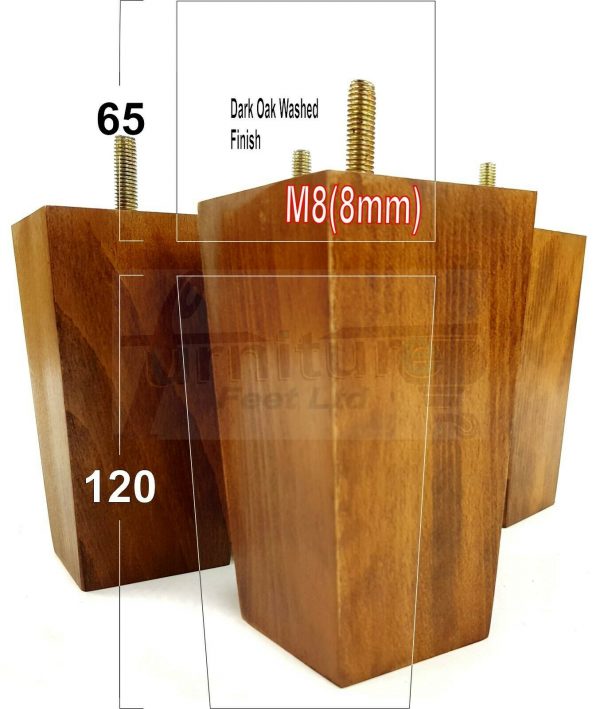 4x REPLACEMENT WOOD FURNITURE SOFA LEGS M8(8mm) CHAIR - SETTEE FEET 120mm HIGH - Image 16