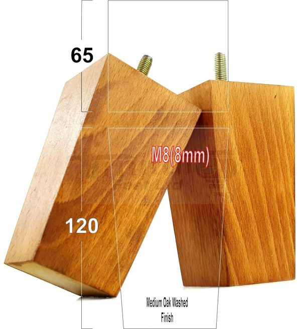 4x REPLACEMENT WOOD FURNITURE SOFA LEGS M8(8mm) CHAIR - SETTEE FEET 120mm HIGH - Image 22