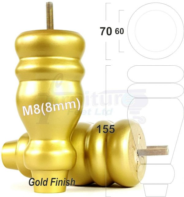 4x REPLACEMENT WOOD FURNITURE SOFA LEGS M8(8mm) CHAIR - SETTEE FEET 155mm HIGH - Image 21