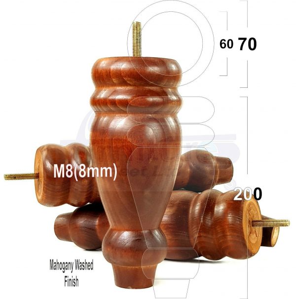 4x REPLACEMENT WOOD FURNITURE SOFA LEGS M8(8mm) CHAIR - SETTEE FEET 200mm HIGH - Image 23