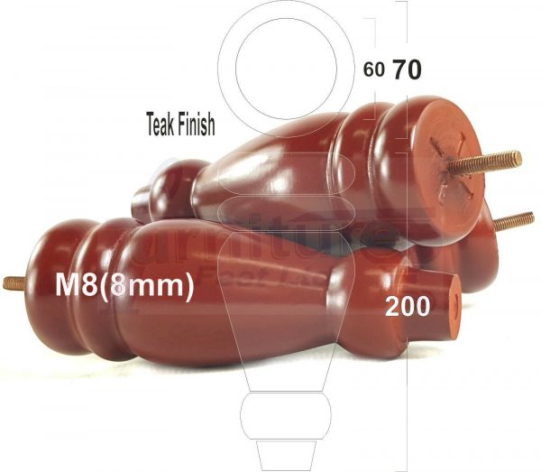 4x REPLACEMENT WOOD FURNITURE SOFA LEGS M8(8mm) CHAIR - SETTEE FEET 200mm HIGH - Image 31