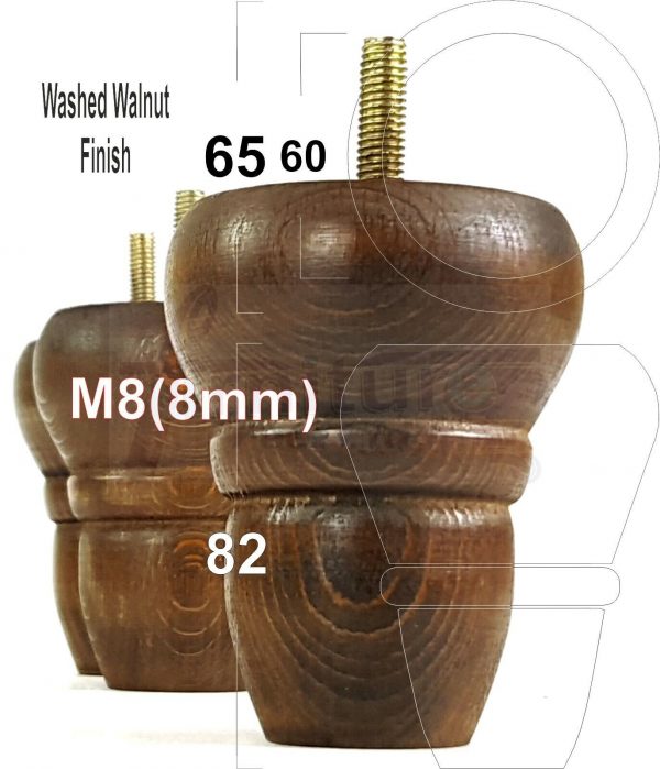 4x REPLACEMENT WOOD FURNITURE SOFA LEGS M8(8mm) CHAIR - SETTEE FEET 82mm HIGH - Image 19