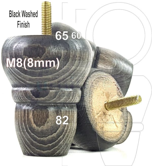 4x REPLACEMENT WOOD FURNITURE SOFA LEGS M8(8mm) CHAIR - SETTEE FEET 82mm HIGH - Image 15