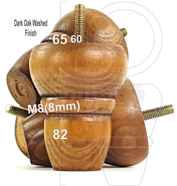 4x REPLACEMENT WOOD FURNITURE SOFA LEGS M8(8mm) CHAIR - SETTEE FEET 82mm HIGH - Image 18