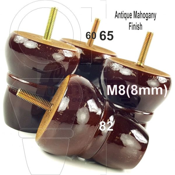4x REPLACEMENT WOOD FURNITURE SOFA LEGS M8(8mm) CHAIR - SETTEE FEET 82mm HIGH - Image 36