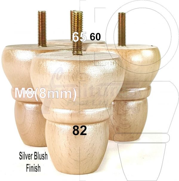 4x REPLACEMENT WOOD FURNITURE SOFA LEGS M8(8mm) CHAIR - SETTEE FEET 82mm HIGH - Image 16