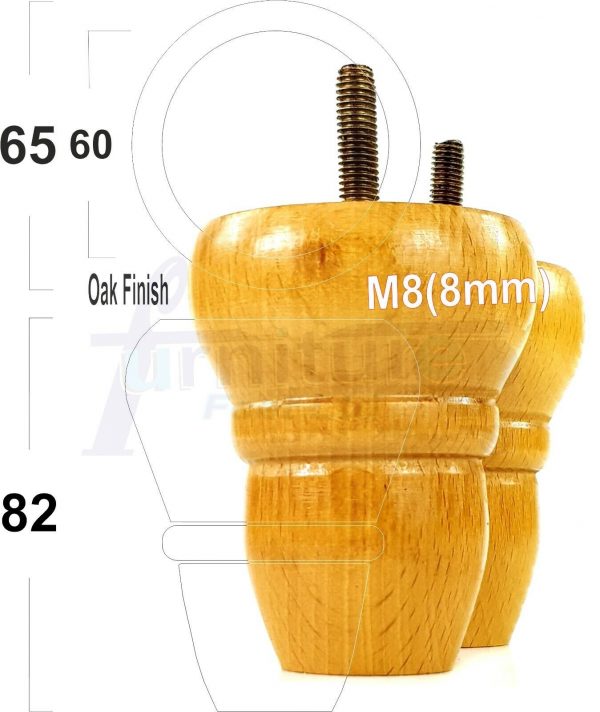 4x REPLACEMENT WOOD FURNITURE SOFA LEGS M8(8mm) CHAIR - SETTEE FEET 82mm HIGH - Image 27