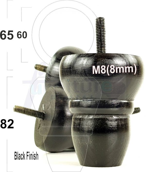 4x REPLACEMENT WOOD FURNITURE SOFA LEGS M8(8mm) CHAIR - SETTEE FEET 82mm HIGH - Image 14