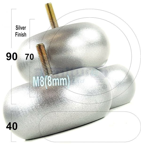 4x ROUND BUN WOODEN SOFA LEGS 40mm High CHAIR REPLACEMENT FURNITURE FEET M8(8mm) - Image 28