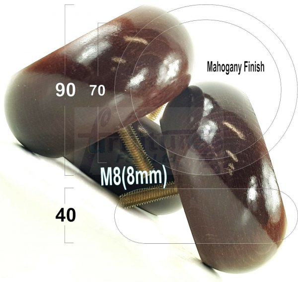 4x ROUND BUN WOODEN SOFA LEGS 40mm High CHAIR REPLACEMENT FURNITURE FEET M8(8mm) - Image 20