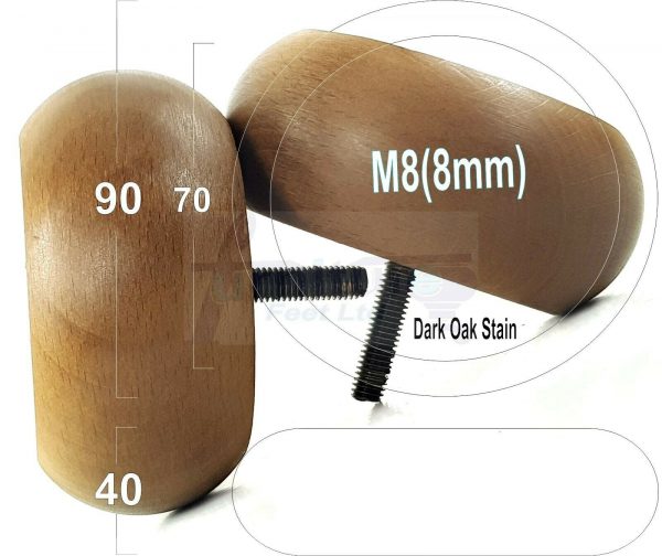 4x ROUND BUN WOODEN SOFA LEGS 40mm High CHAIR REPLACEMENT FURNITURE FEET M8(8mm) - Image 16