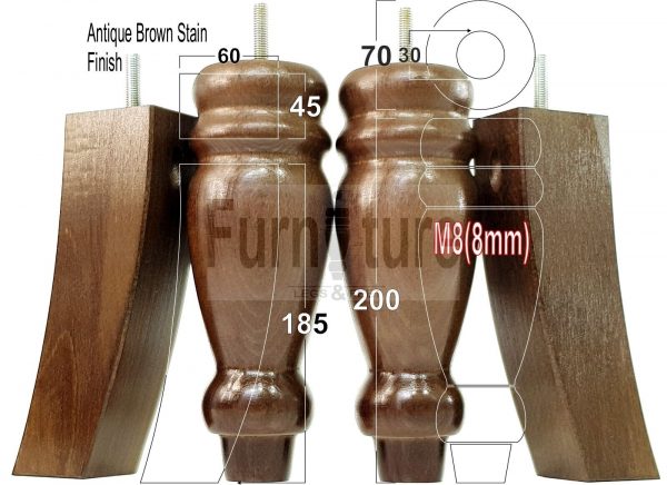 4x Replacement Solid Wood Furniture Sofa Legs M8 Chair Settee Feet 200mm High - Image 17