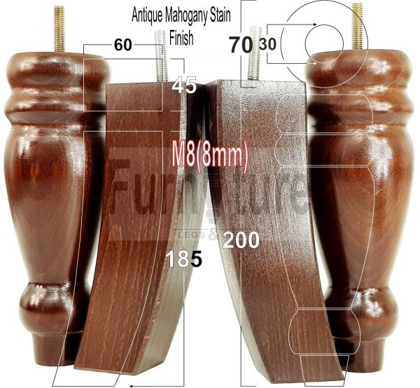 4x Replacement Solid Wood Furniture Sofa Legs M8 Chair Settee Feet 200mm High - Image 19
