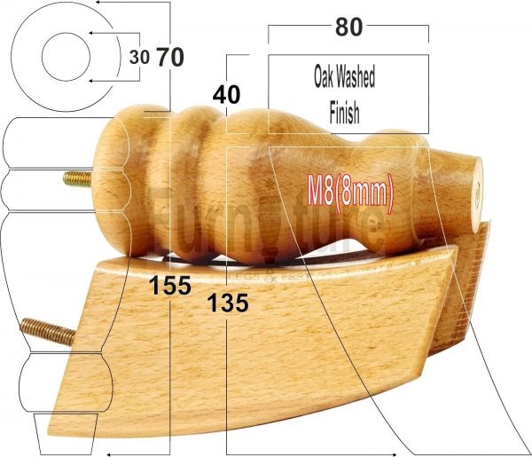 4x Replacement Wood Furniture Sofa Legs M8 Chair, Couch Settee Feet 155mm High - Image 35