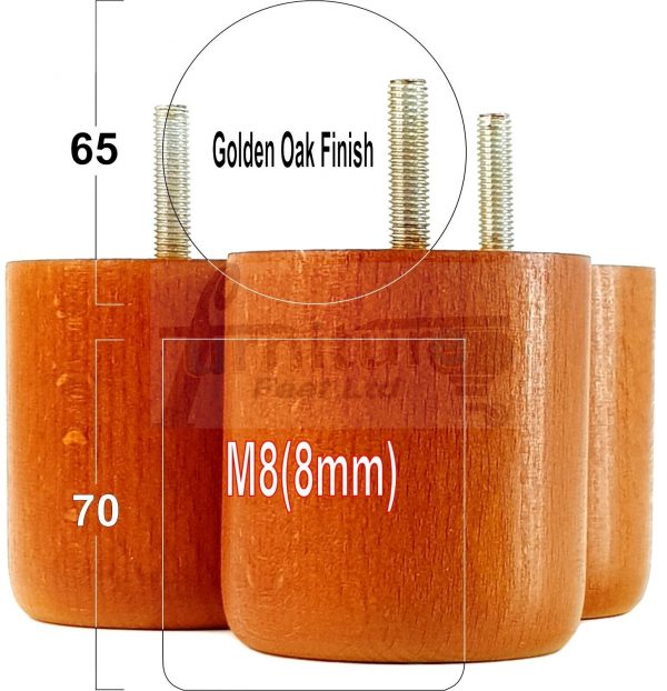 4x Round Solid Wood Furniture Feet Sofa Legs 70mm High for Chairs, Settees M8 - Image 18