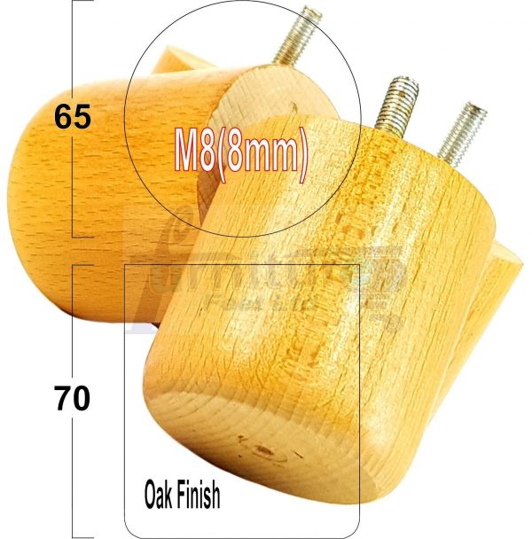 4x Round Solid Wood Furniture Feet Sofa Legs 70mm High for Chairs, Settees M8 - Image 22