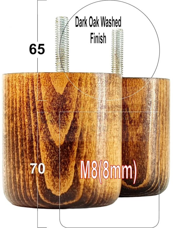 4x Round Solid Wood Furniture Feet Sofa Legs 70mm High for Chairs, Settees M8 - Image 16