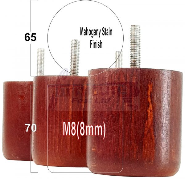 4x Round Solid Wood Furniture Feet Sofa Legs 70mm High for Chairs, Settees M8 - Image 31