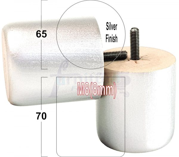 4x Round Solid Wood Furniture Feet Sofa Legs 70mm High for Chairs, Settees M8 - Image 25