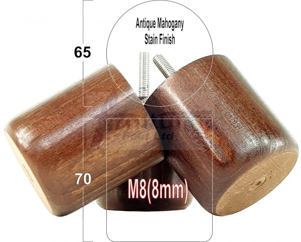 4x Round Solid Wood Furniture Feet Sofa Legs 70mm High for Chairs, Settees M8 - Image 35