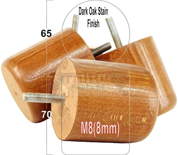 4x Round Solid Wood Furniture Feet Sofa Legs 70mm High for Chairs, Settees M8 - Image 24